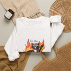 Crewneck Sweatshirt — Raccoon in Burning Trash Can "It's Fine. Everything is Fine."
