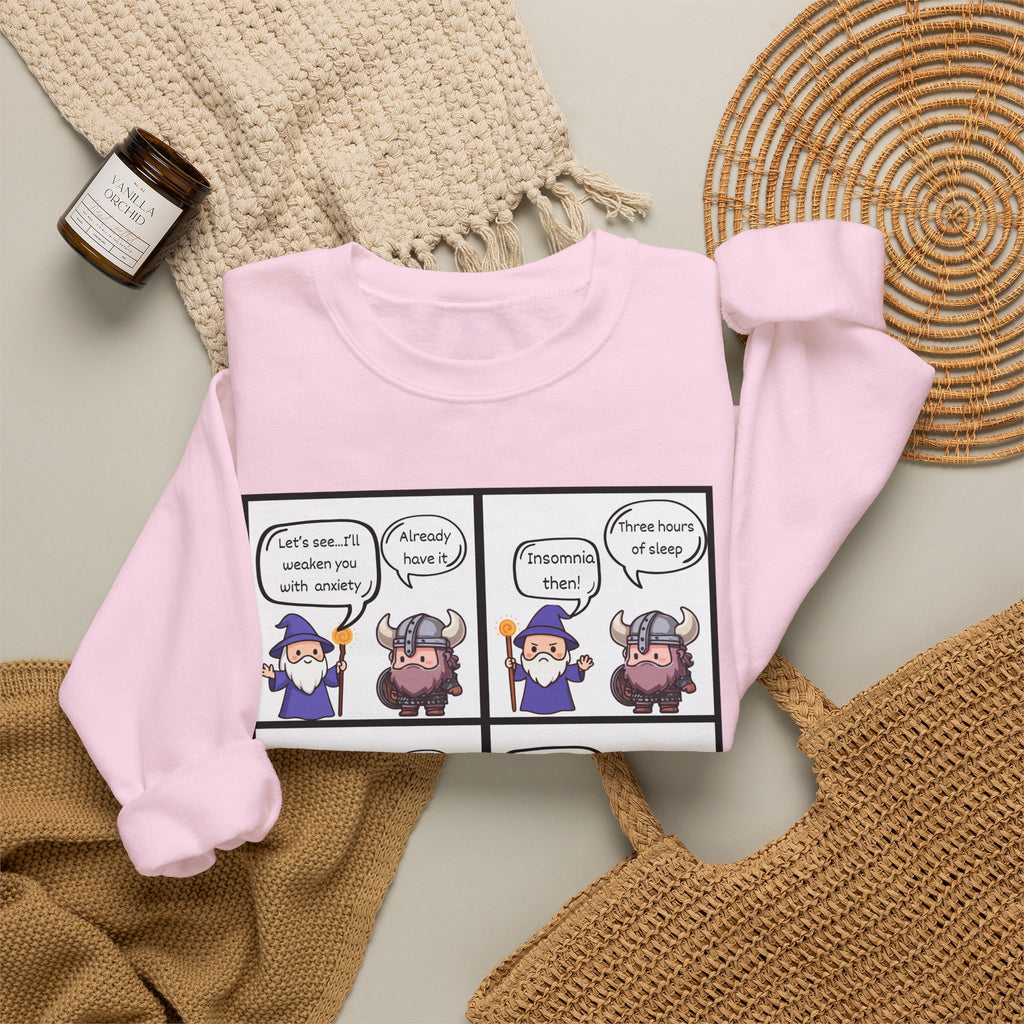 Comic D&D Sweatshirt — Cute Panel Cartoon Crewneck