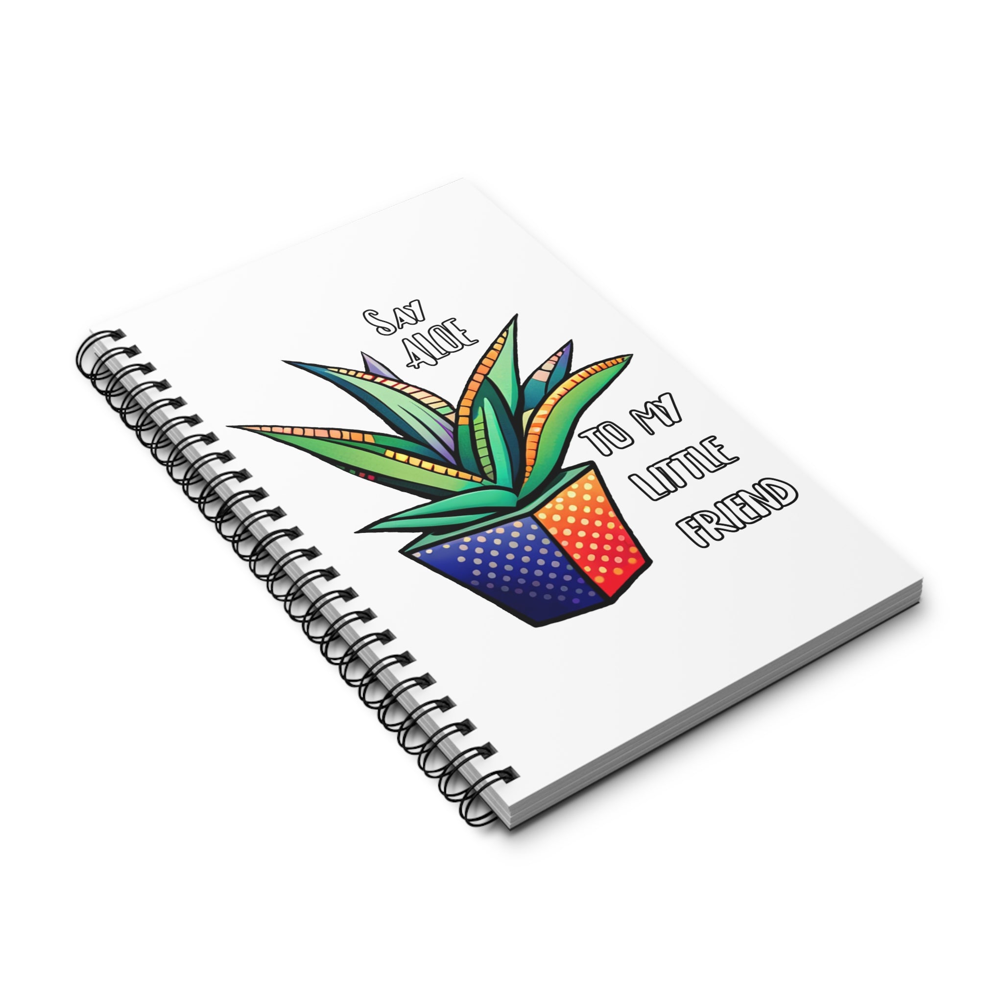 Aloe Plant Spiral Journal — “Say Aloe to My Little Friend” Cute Botanical Notebook