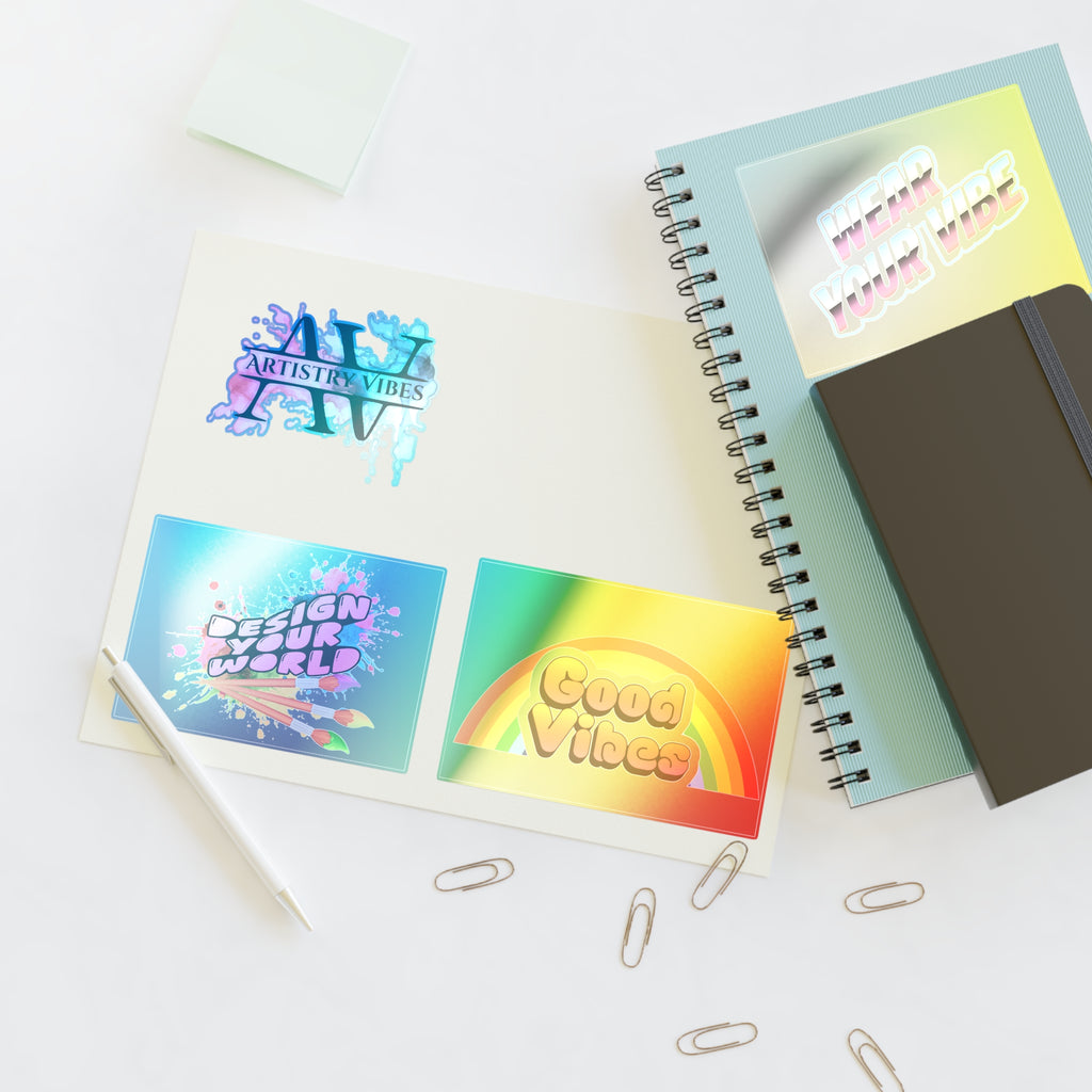 Vibrant Vibes Sticker Sheet – Artistry, Good Vibes & Wear Your Vibe Decals