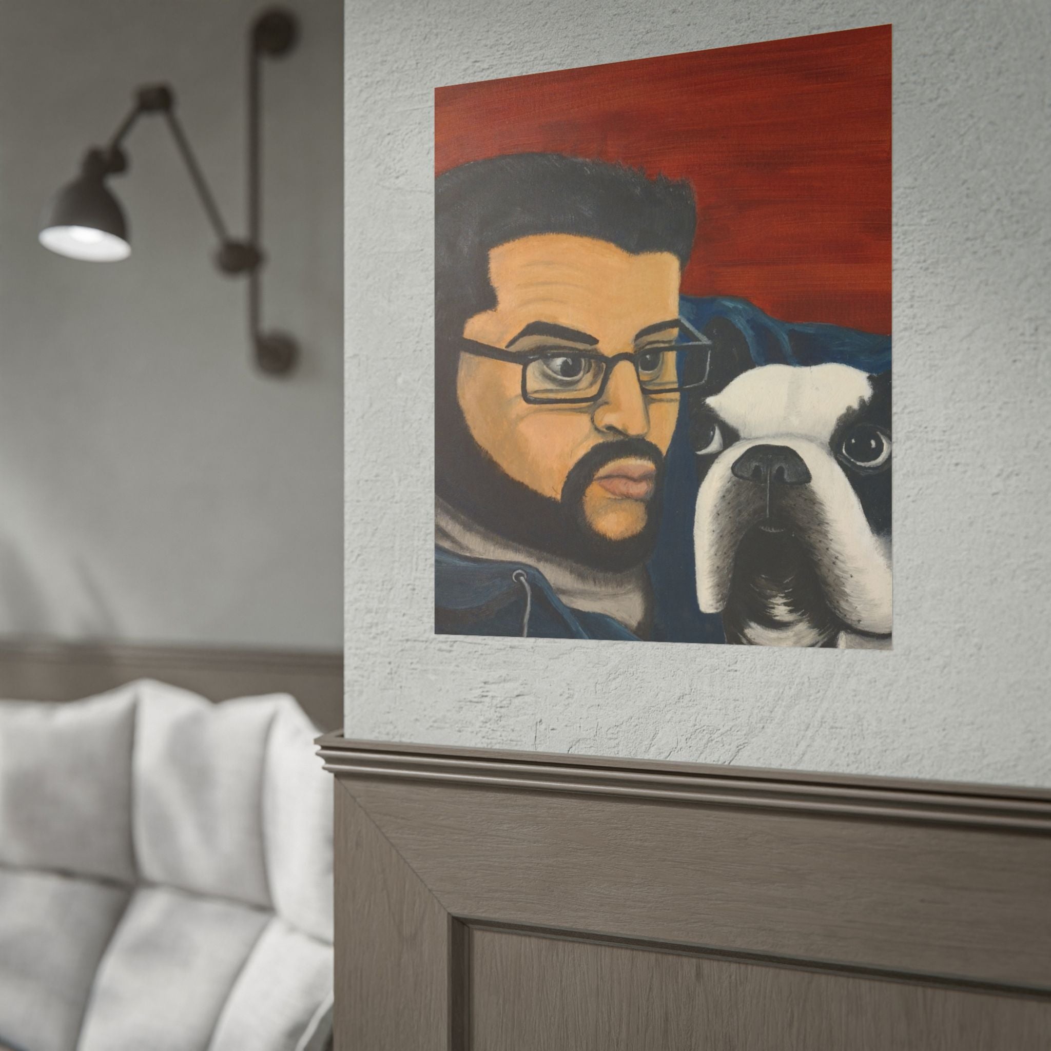 Rolled Poster — Boy and His Dog Portrait Art Print