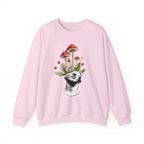 Mushroom Head Art Sweatshirt — Surreal Botanical Crewneck