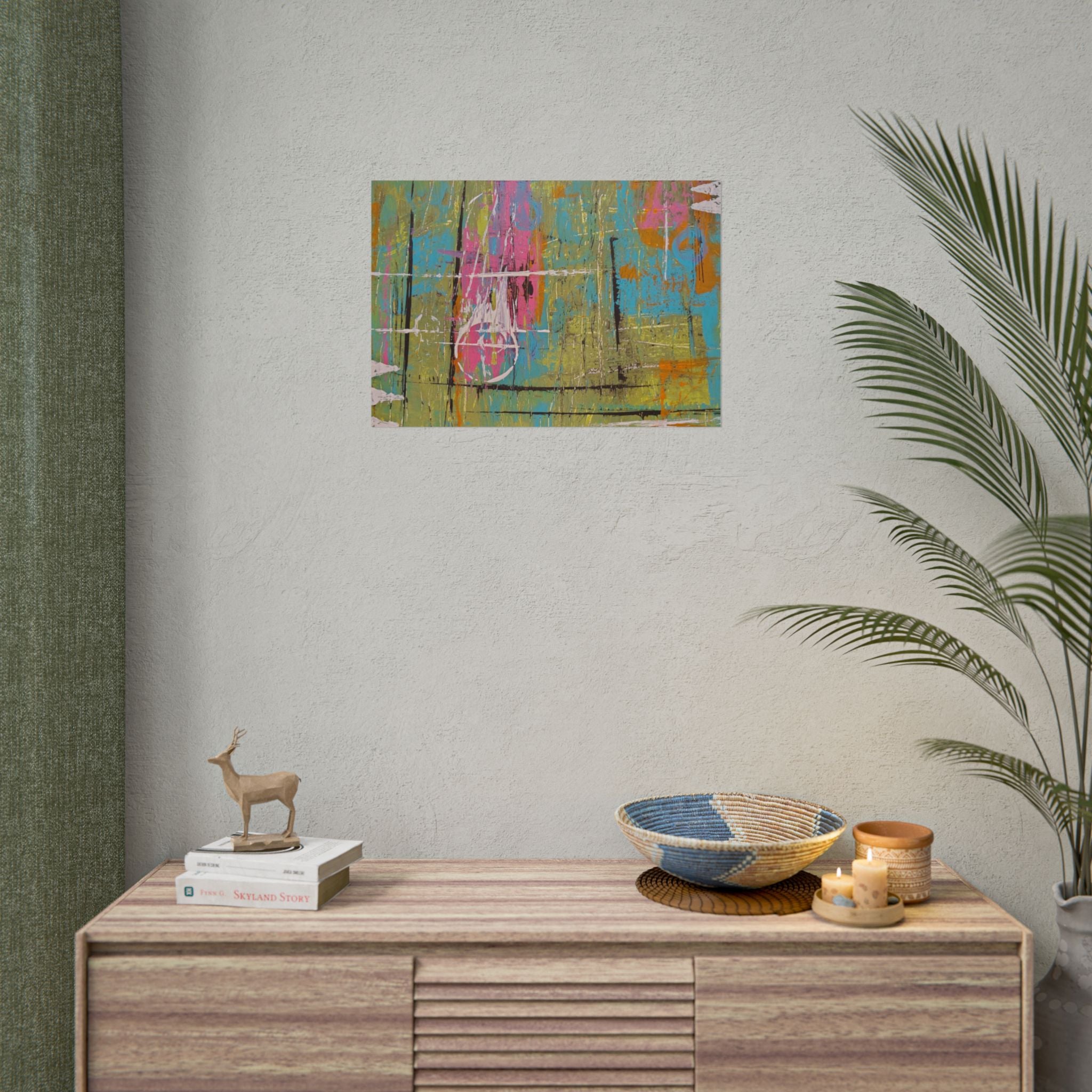 Abstract "1980s Puke" Color Splash Poster — Vibrant Modern Wall Art (Rolled Poster)