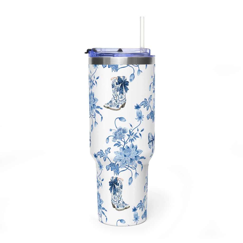 40oz Girly Western Floral Tumbler