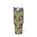 40oz Floral Squonk Tumbler — Insulated Vacuum Travel Mug