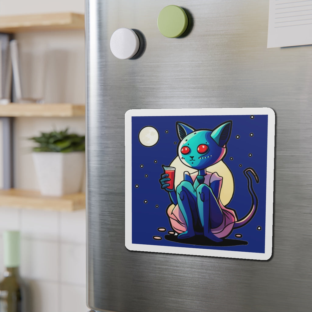 Alien Cat Die-Cut Magnet