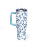 40oz Bigfoot Floral Vacuum Tumbler – Insulated Travel Mug with Straw
