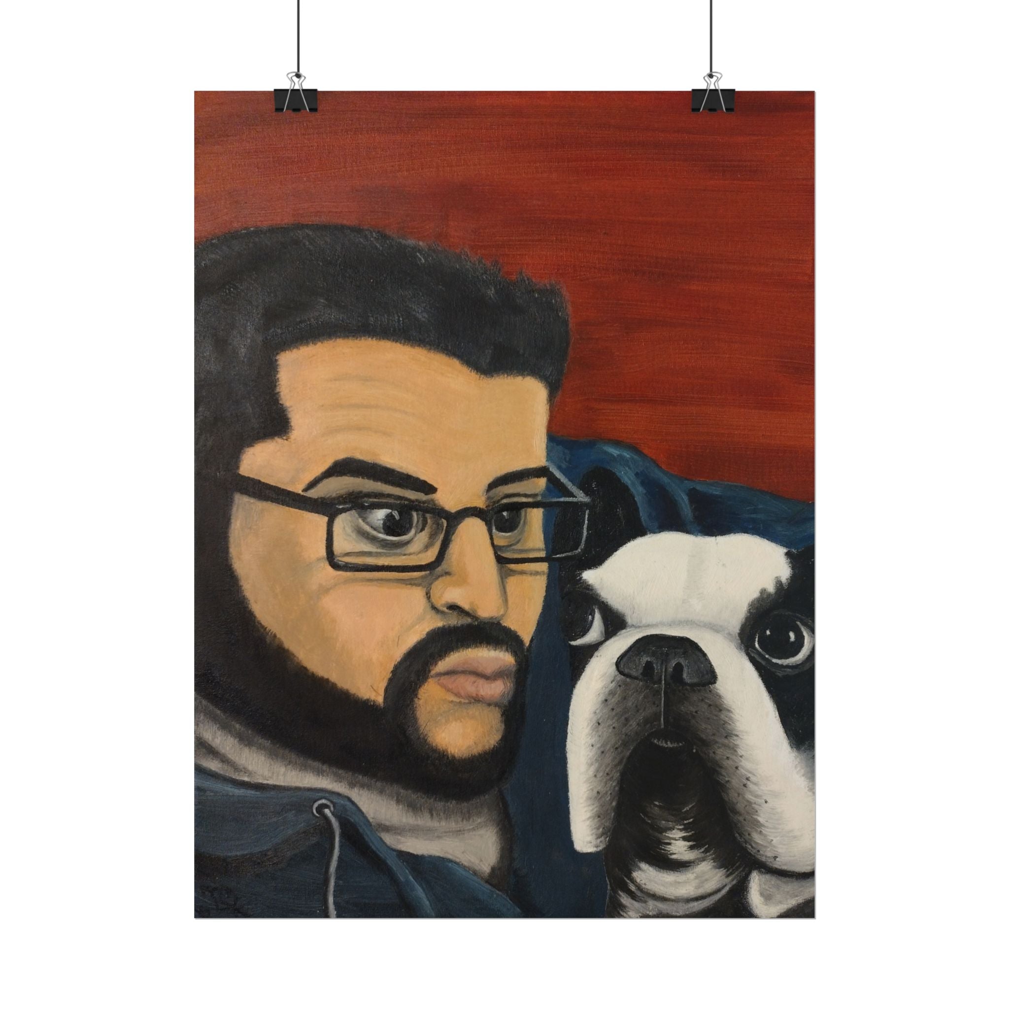 Rolled Poster — Boy and His Dog Portrait Art Print