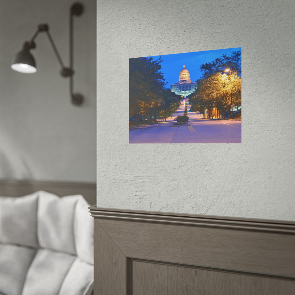 Rolled Poster — Nighttime Missouri Capitol Building Cityscape Wall Art