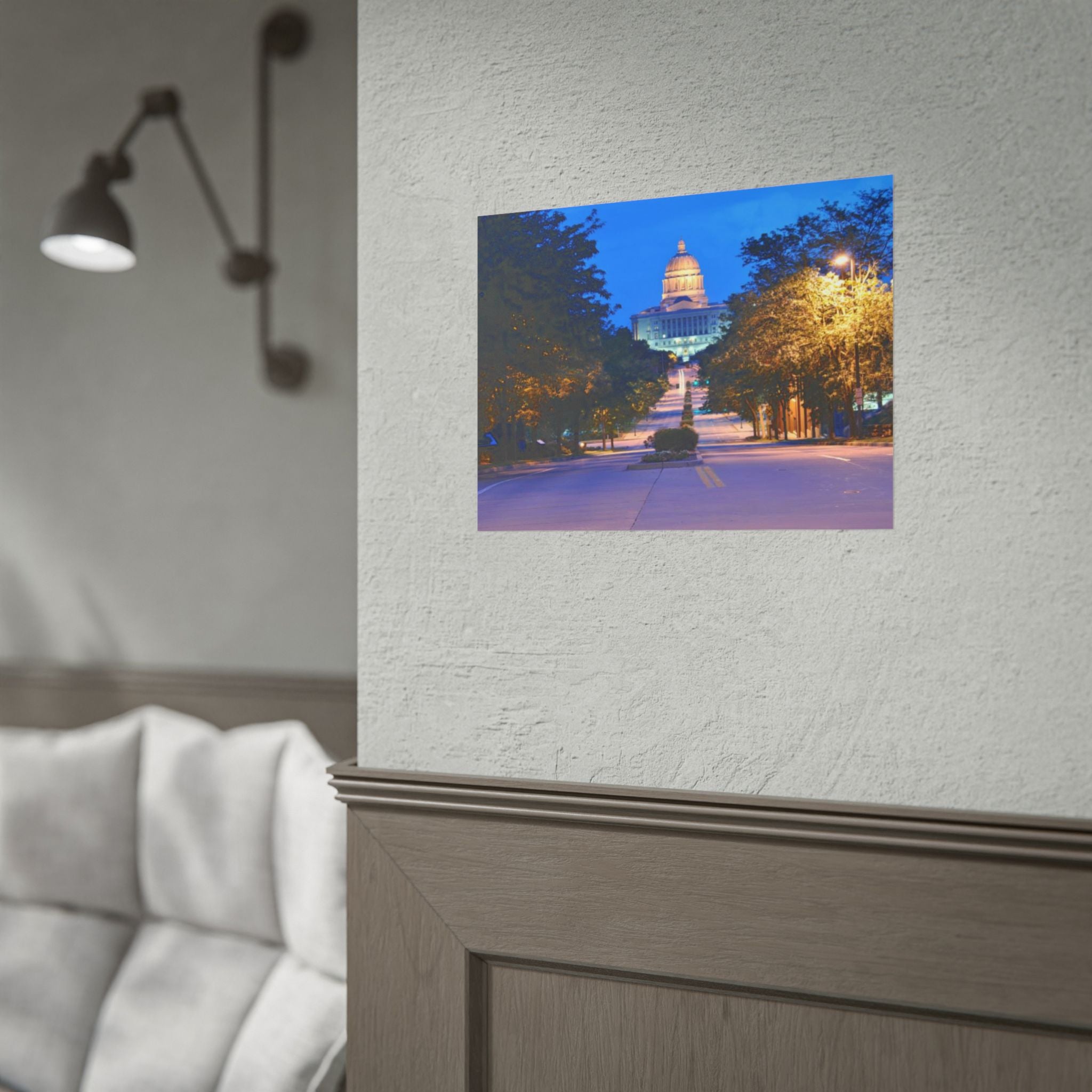 Rolled Poster — Nighttime Missouri Capitol Building Cityscape Wall Art