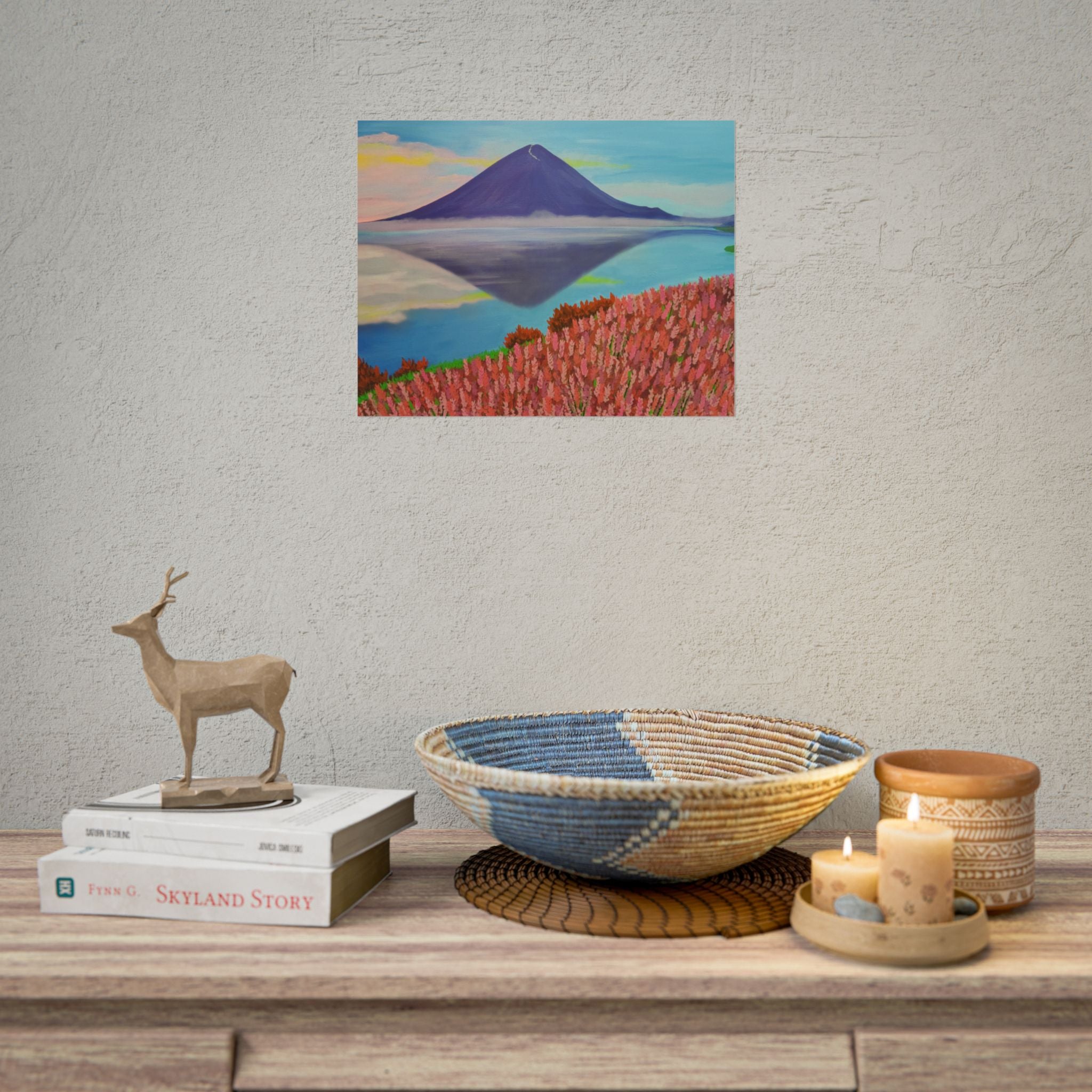 Rolled Poster — Serene Mountain Reflection Landscape Art Print
