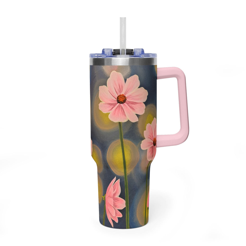 40oz Backlit Flowers Vacuum Tumbler