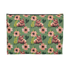 Floral Squonk Accessory Pouch — Cute Cryptid Makeup & Travel Zipper Bag