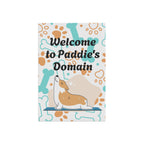 Personalize it! Corgi Garden Flag - "Welcome to Paddie's Domain" Decorative House Banner