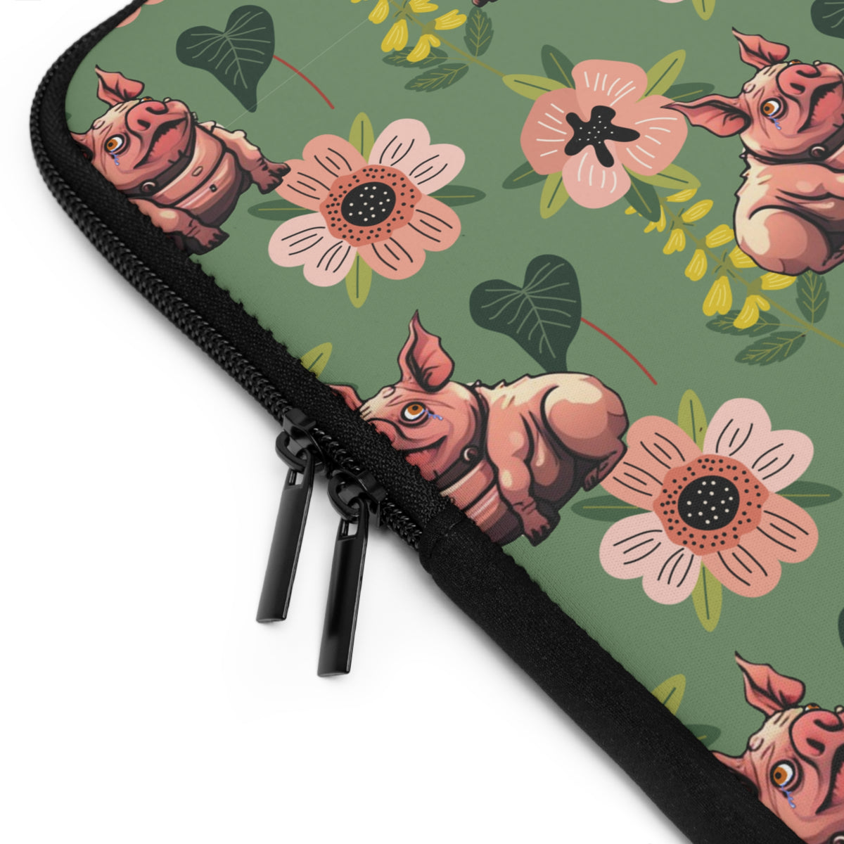 Laptop Sleeve — Green Garden & Squonk Pattern