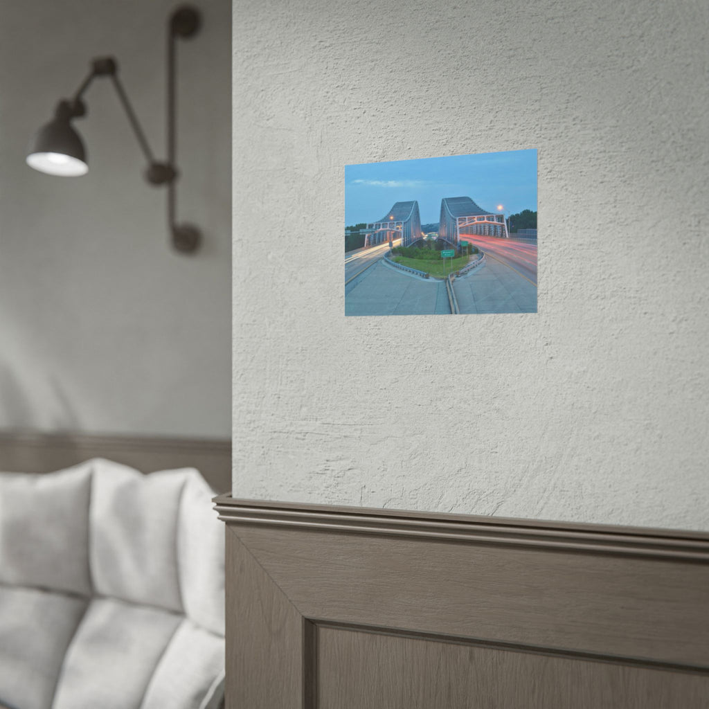 Twilight Bridge Rolled Poster — Long-Exposure Cityscape Wall Art