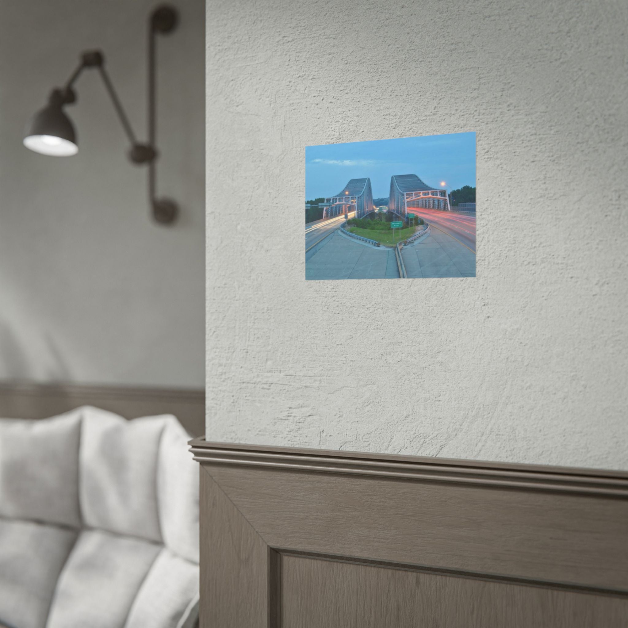 Twilight Bridge Rolled Poster — Long-Exposure Cityscape Wall Art