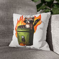 Funny 'It's Fine' Trash Panda Throw Pillowcase — Cute Raccoon In Flames Decorative Cushion Cover