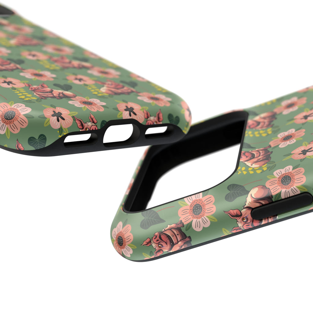 Floral Squonk Pattern Impact Phone Case — Protective iPhone Cover with Pink Flowers