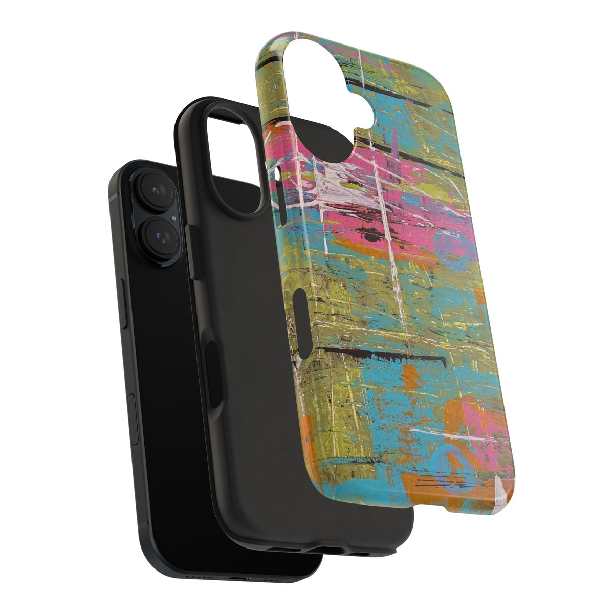 1980s Puke Tough Phone Case — Distressed Pastel Art Protective Cover