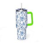 40oz Bigfoot Floral Vacuum Tumbler – Insulated Travel Mug with Straw
