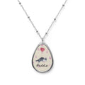 Personalized Pet Oval Necklace – Custom Name Paw Print Memorial Pendant