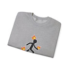 Crewneck Sweatshirt — I Tried It At Home (Funny Stick Figure on Fire Graphic)