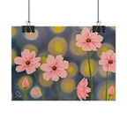 Backlit Flowers Poster — Rolled Wall Art with Bokeh Lights