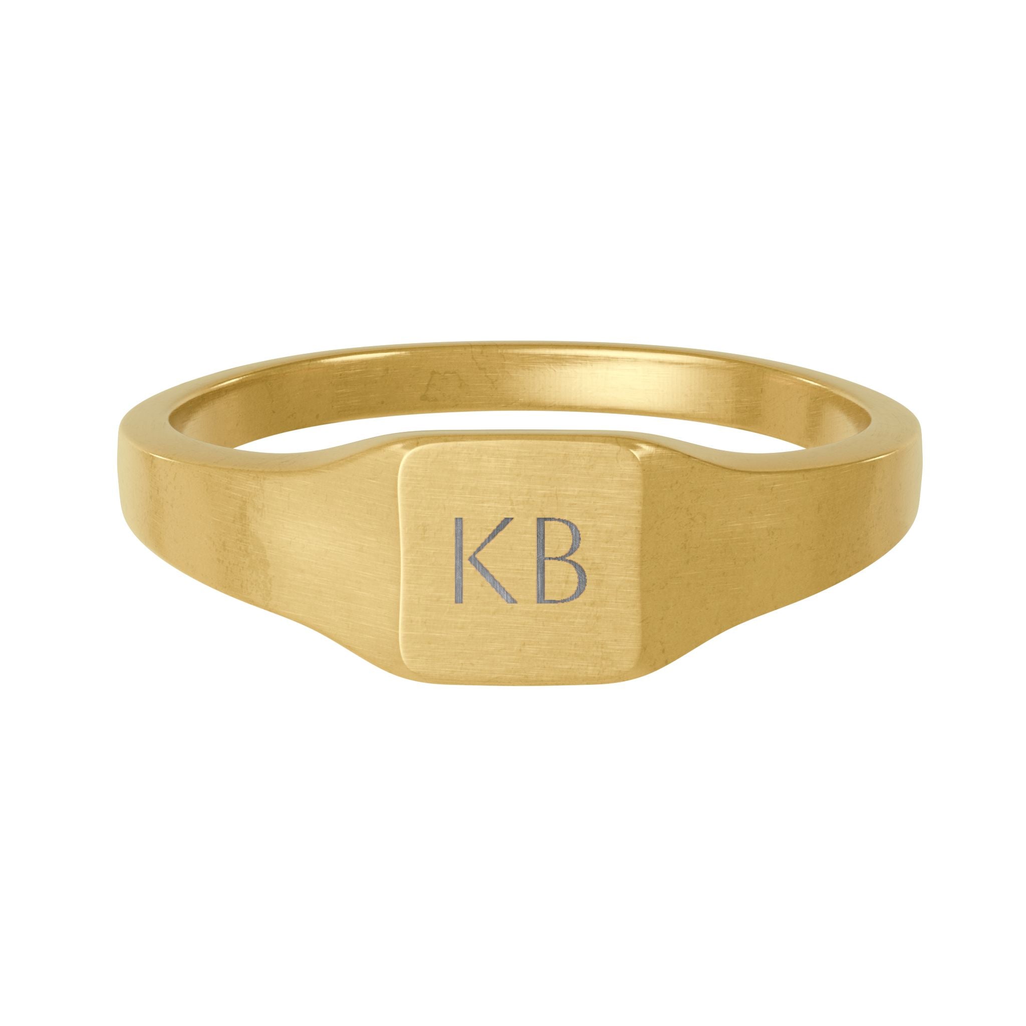Personalize it! Engravable Square Signet Ring Stainless Steel
