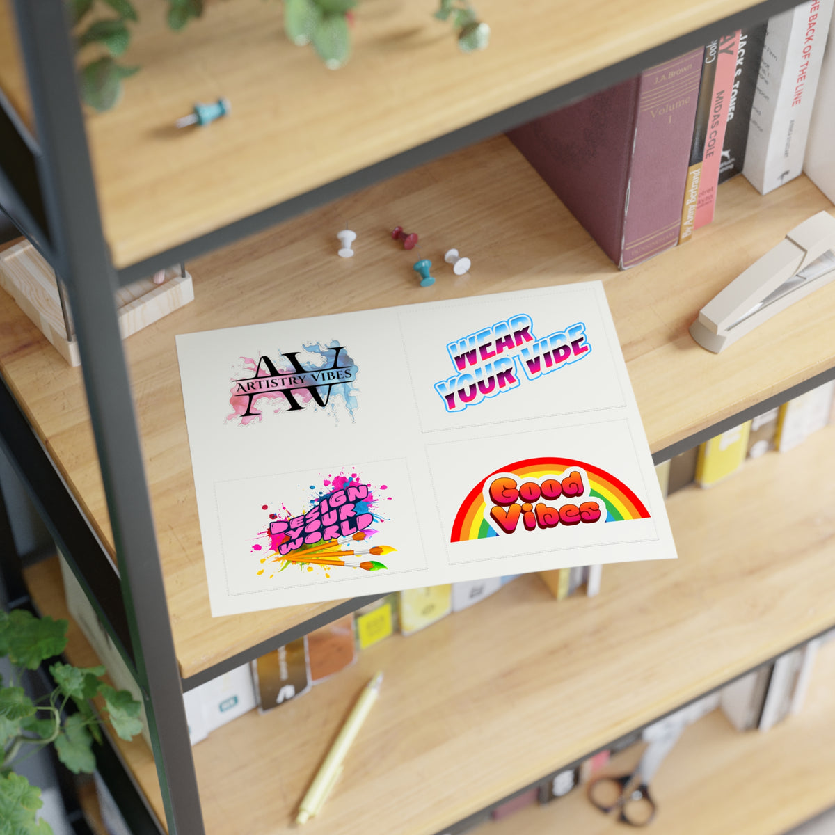 Vibrant Vibes Sticker Sheet – Artistry, Good Vibes & Wear Your Vibe Decals