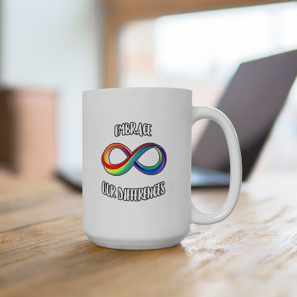 Embrace Our Differences Ceramic Mug — Funny LGBTQ+ Pride Coffee Cup (11oz & 15oz)