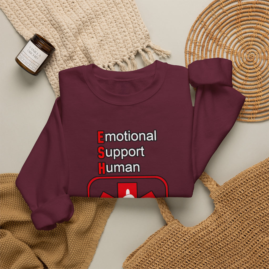 Emotional Support Human Sweatshirt – Medical Symbol “Do Not Touch” Crewneck