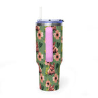 40oz Floral Squonk Tumbler — Insulated Vacuum Travel Mug