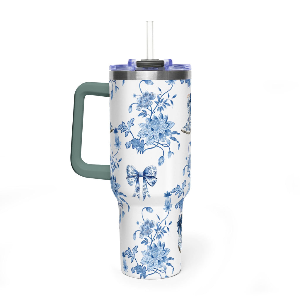 40oz Girly Western Floral Tumbler