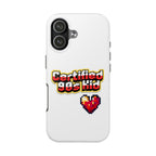 Certified 90s Kid Tough Phone Case — Retro Pixel Art Heart Protective Cover