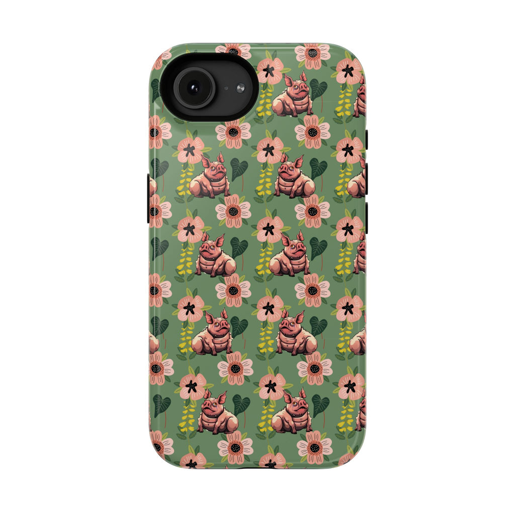 Floral Squonk Pattern Impact Phone Case — Protective iPhone Cover with Pink Flowers
