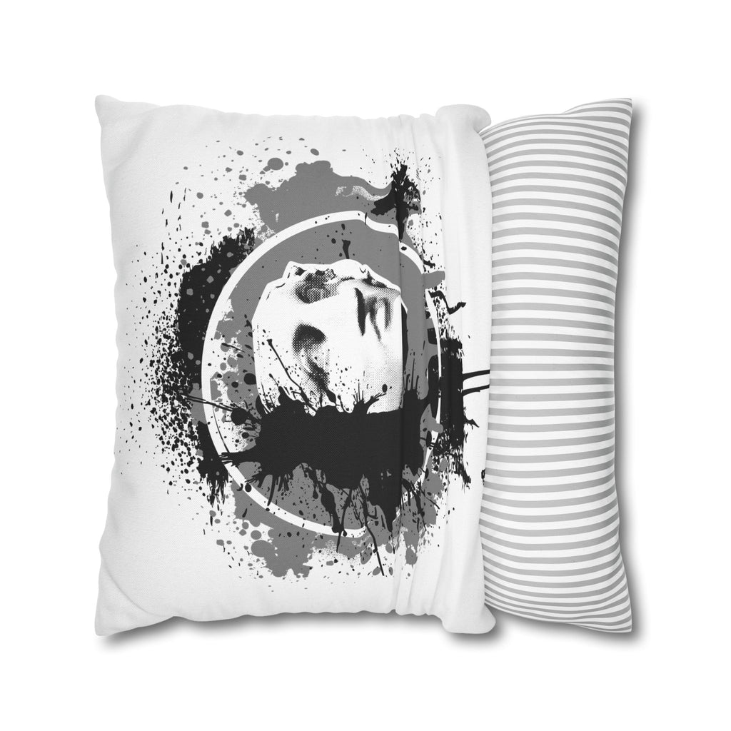 Statue Splash Art Pillow — Black Ink Splash Decorative Throw Pillow