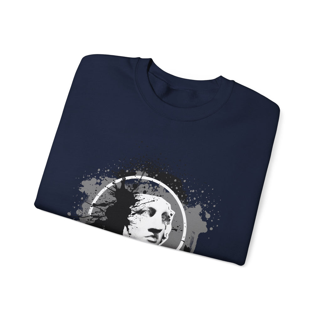 Classical Statue Ink-Splash Crewneck Sweatshirt