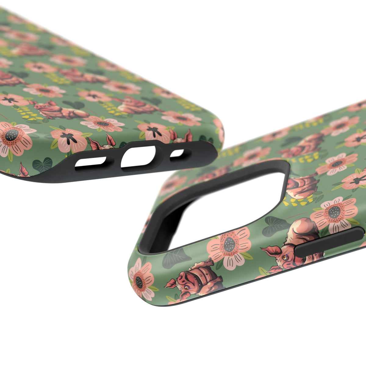Floral Squonk Pattern Impact Phone Case — Protective iPhone Cover with Pink Flowers