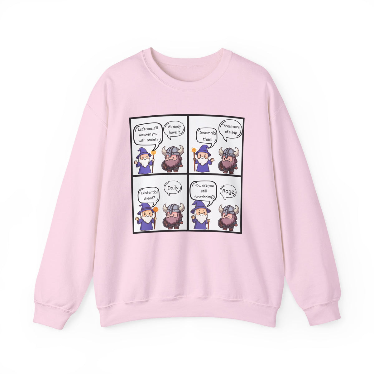 Comic D&D Sweatshirt — Cute Panel Cartoon Crewneck