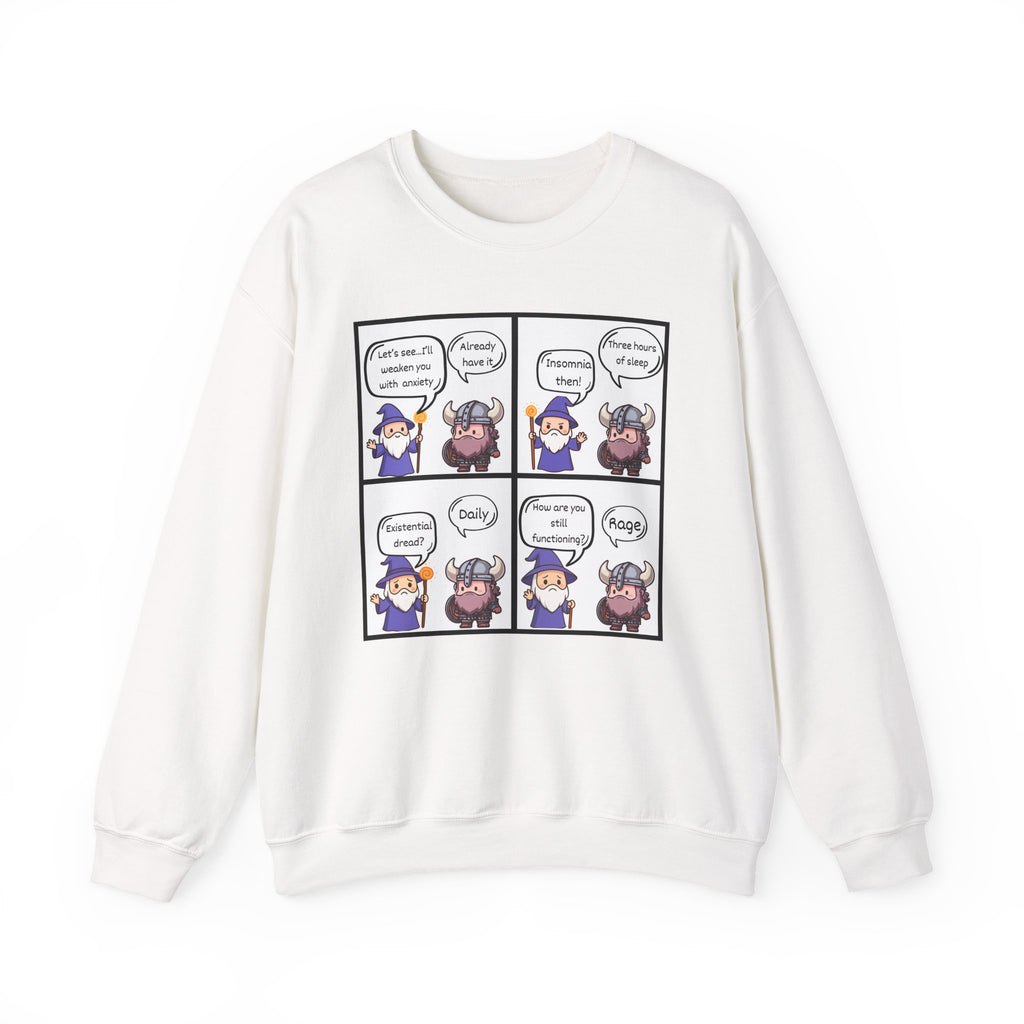Comic D&D Sweatshirt — Cute Panel Cartoon Crewneck