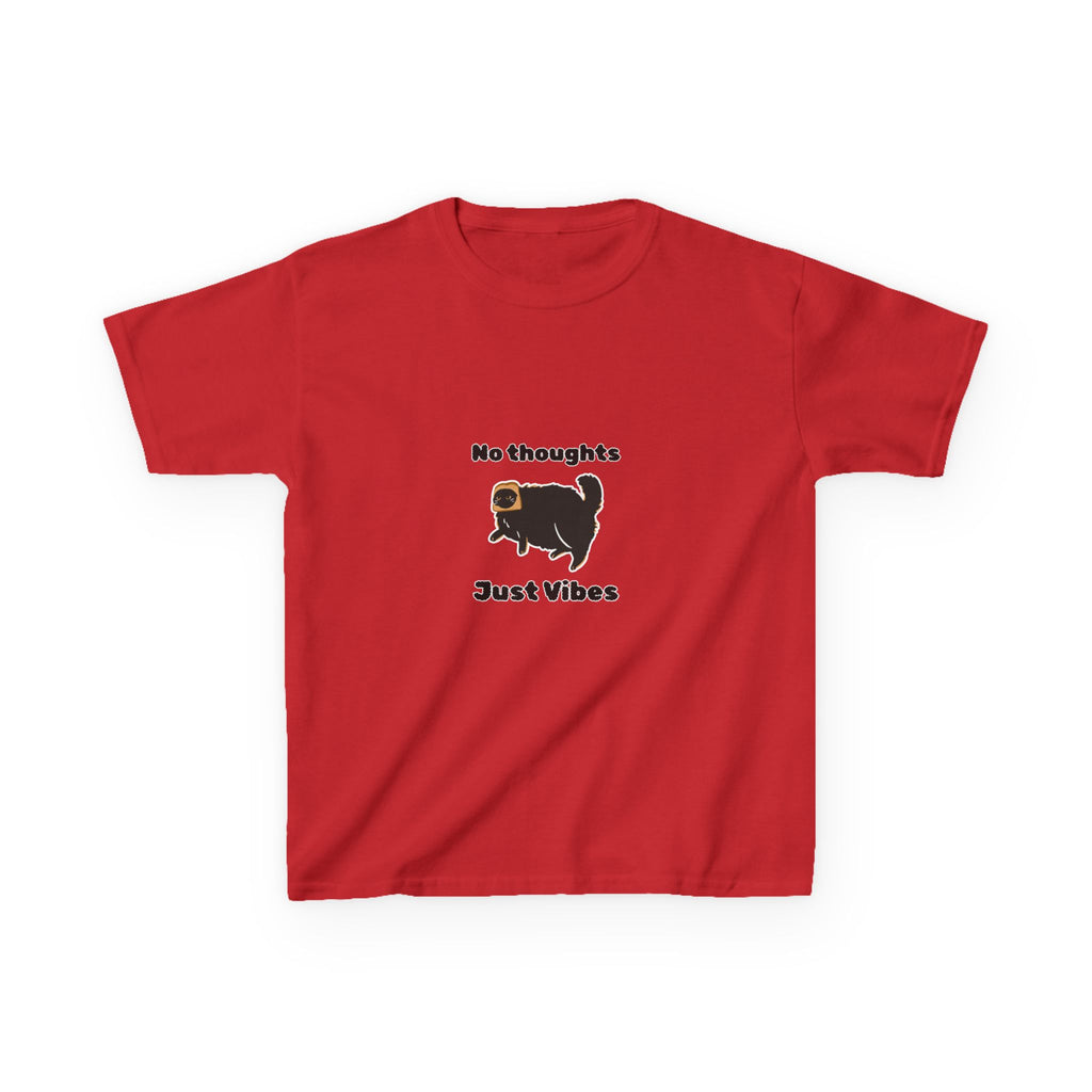 Youth 'No Thoughts Just Vibes' Cat Graphic Shirt