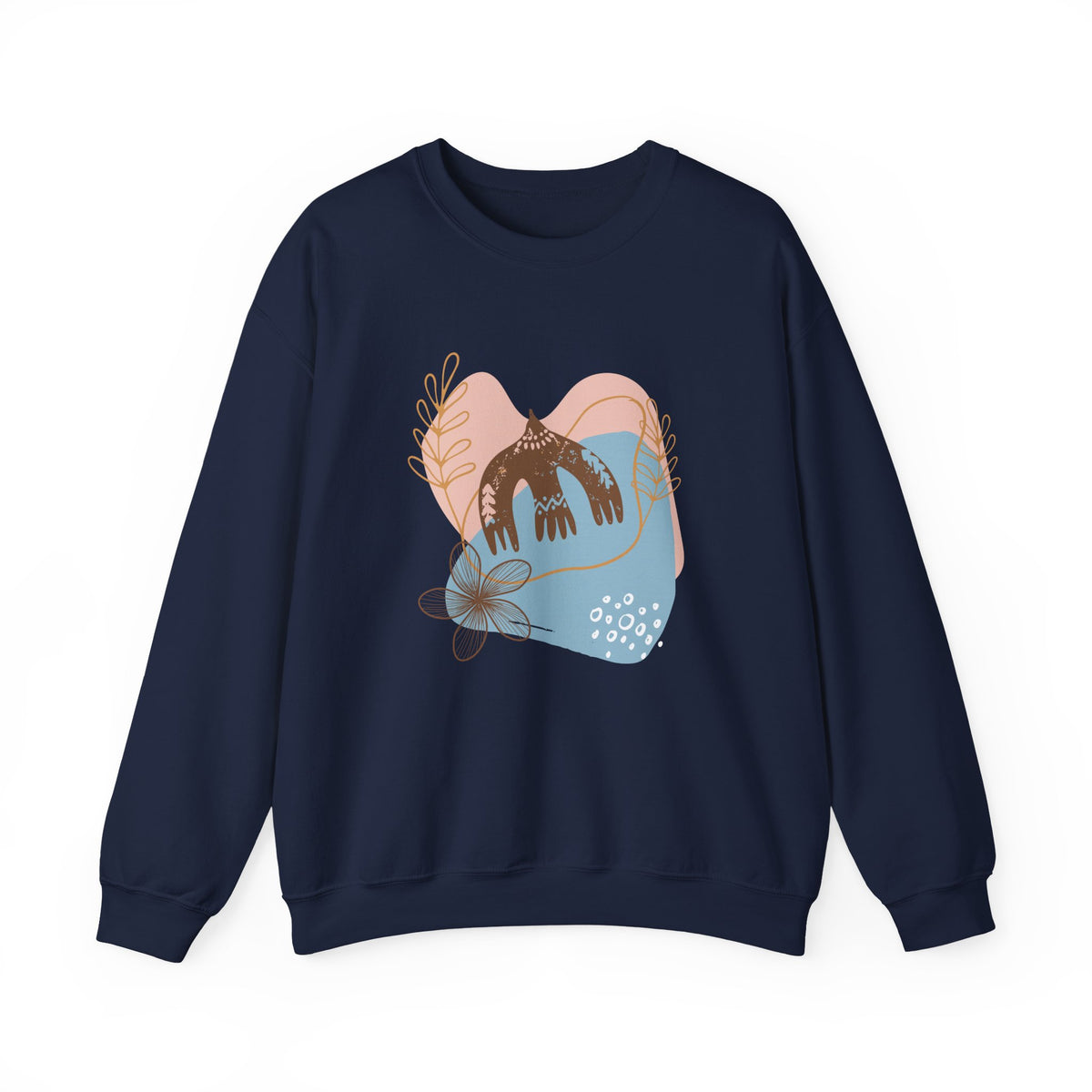 Bohemian Crewneck Sweatshirt — Floral Abstract Vintage Vibe