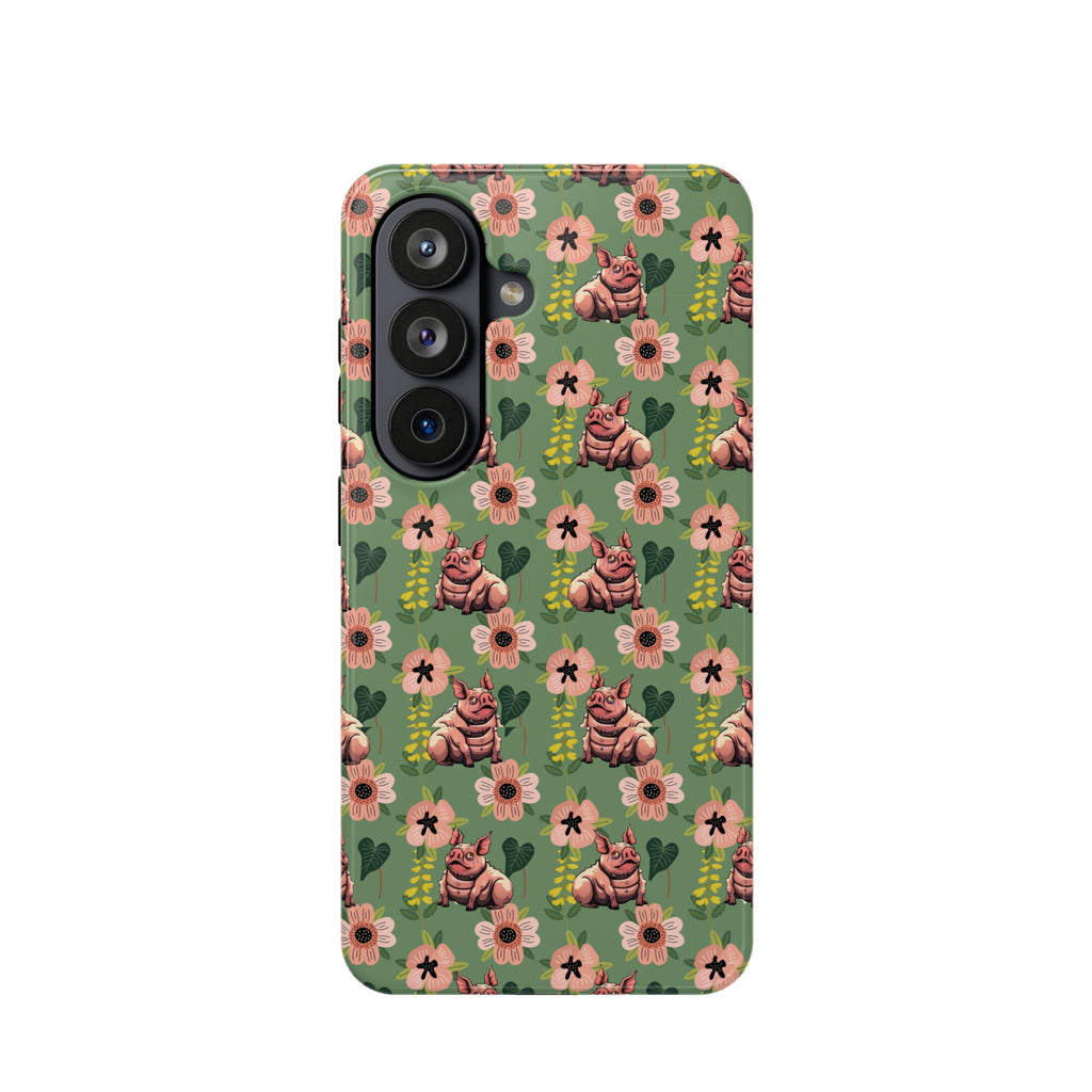 Floral Squonk Pattern Impact Phone Case — Protective iPhone Cover with Pink Flowers