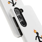 Tough Phone Case — Funny "I Tried It at Home" Stunt Stick Figure Design