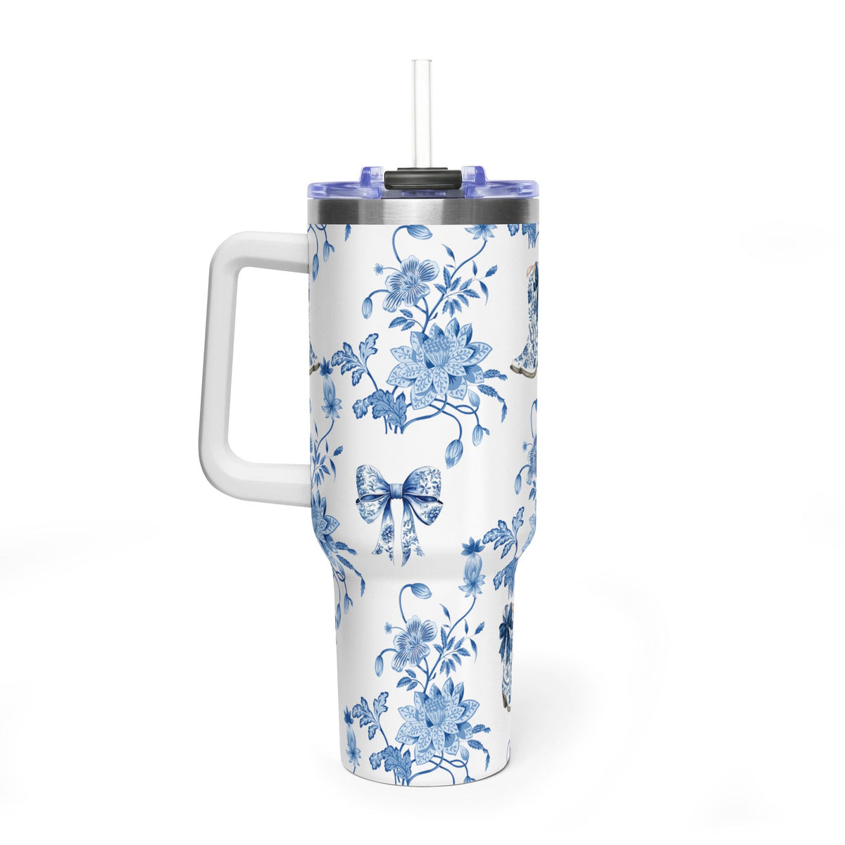 40oz Girly Western Floral Tumbler
