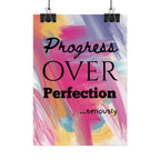 "Progress Over Perfection" – Motivational Wall Art for Office, Studio & Classroom