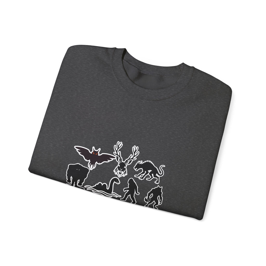 Crewneck Sweatshirt — "Emotionally Supported by Cryptids" Graphic