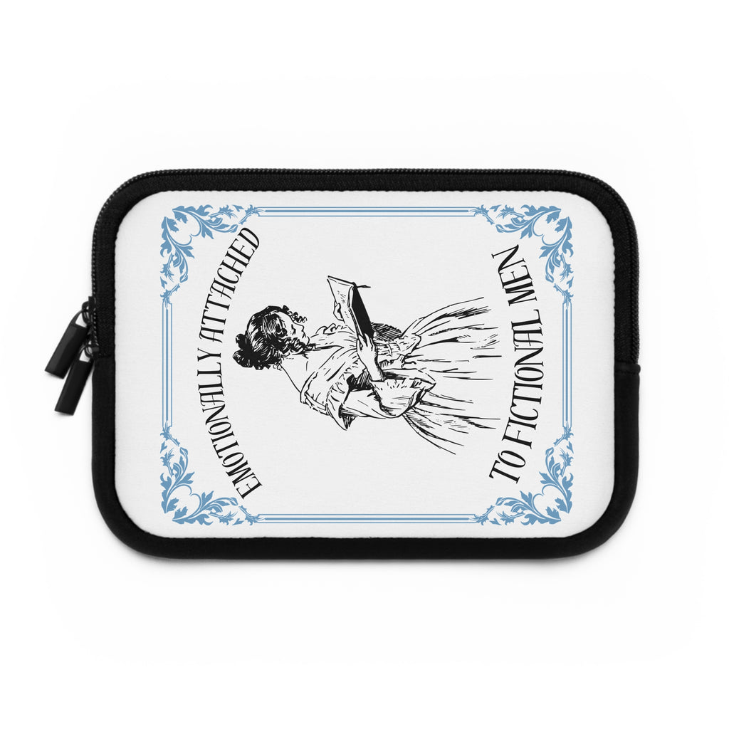 Emotionally Attiched to Fiction Laptop Sleeve – Vintage Reader Design