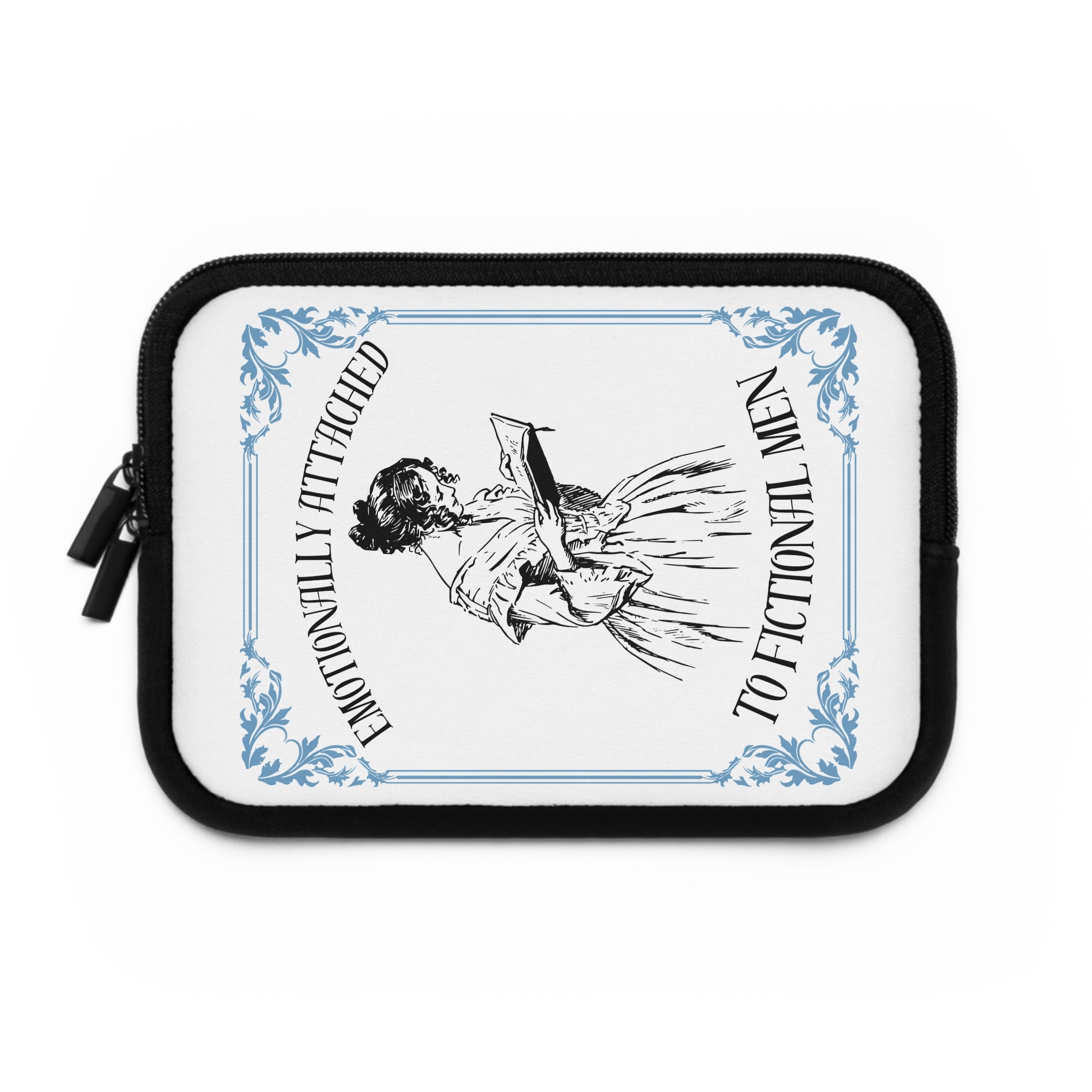 Emotionally Attiched to Fiction Laptop Sleeve – Vintage Reader Design